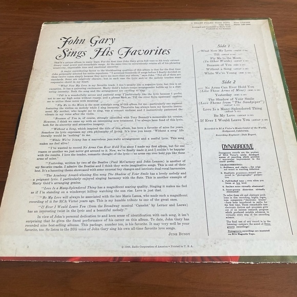 John Gary A Heart Filled With Song Vinyl Record Album - Picture 2 of 2
